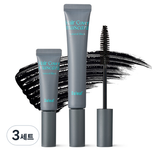 달리프 글램 헤어커버 새치 마스카라 16g + 미니 8g 세트, 내추럴 블랙, 3세트