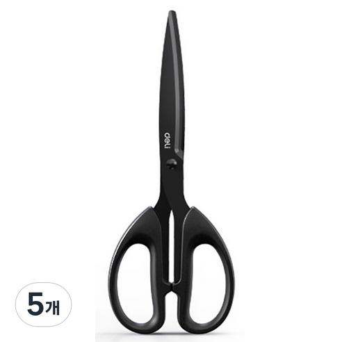 델리 다용도 양손 스텐가위 대형 6010S, 블랙, 5개