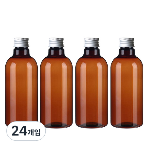 병도매닷컴 AN320 갈색 음료용기 알루미늄 실버캡, 320ml, 4개