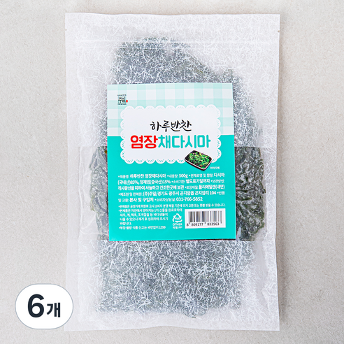 주일 하루반찬 염장채다시마, 500g, 6개