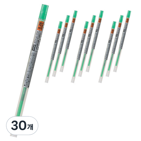 유니 시그노 스타일핏트 젤잉크 리필심 0.28mm UMR-109, 그린, 30개