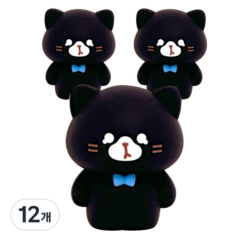 iiGEN 고양이 연필깎이, 검정, 12개