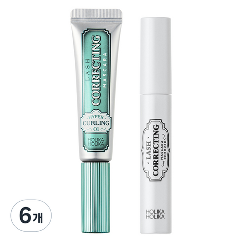 홀리카홀리카 래쉬 코렉팅 마스카라 EX 9ml, 01 하이퍼 컬링, 6개