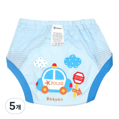 베이비앙 3중 방수 배변훈련팬티, 폴리카, 5개