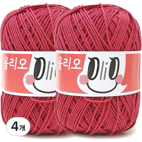 니뜨 올리오 뜨개실 70g, 707 로즈핑크, 4개
