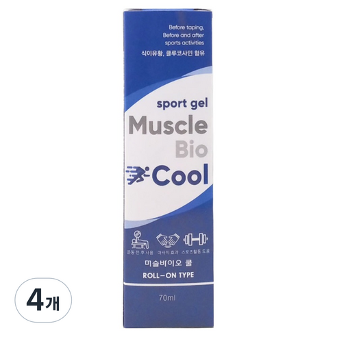 티에스 머슬바이오 스포츠겔 쿨 ROLL ON TYPE 70ml, 4개, 1개입
