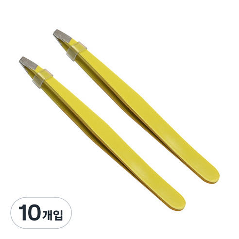 베라망 눈썹 족집게 핀셋, 10개입, 옐로우