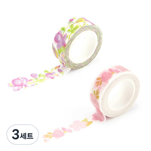 라이프포인트 내츄럴 일러스트 마스킹 테이프 08벚꽃 세트, 08벚꽃, 09신이, 3세트