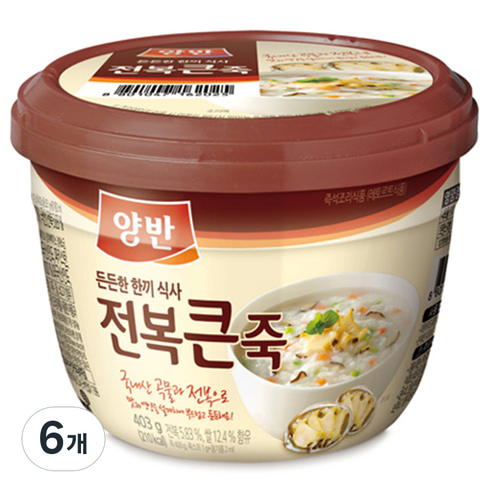 동원 양반 전복 큰 죽, 403g, 6개