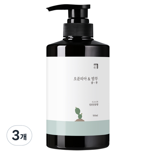 살림백서 오푼티아 & 밤부 샴푸 일랑일랑향, 3개, 500ml