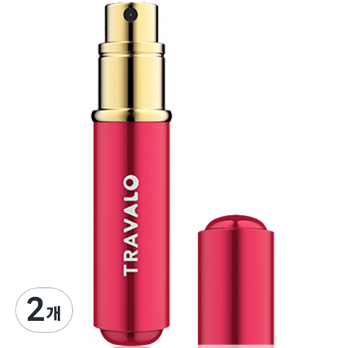 트라발로 로마 펌핑식 충전 휴대용 향수공병 5ml, 레드, 2개