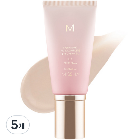 미샤 M 시그너처 리얼 컴플릿 비비크림 EX SPF30 PA++ 45g, 21호 화사한 베이지, 5개