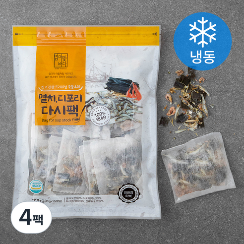 멸치 디포리 다시팩 (냉동), 15g, 15개입, 4개