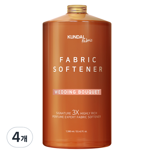 쿤달 초고농축 섬유유연제 웨딩부케향 본품, 1580ml, 4개