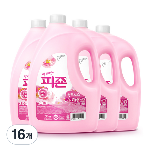 피죤 레귤러 섬유유연제 핑크로즈 본품, 4210ml, 16개