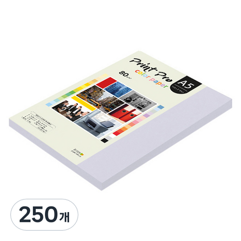 종이문화 프린트프로 칼라복사지 80g No 20 라일락, A5, 250개