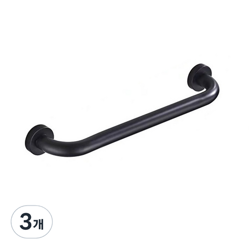 알럽홈 알루미늄 모던 욕실 난간 손잡이 블랙, 3개