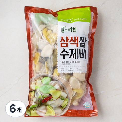 풀무원 풀스키친 삼색쌀 수제비, 1kg, 6개