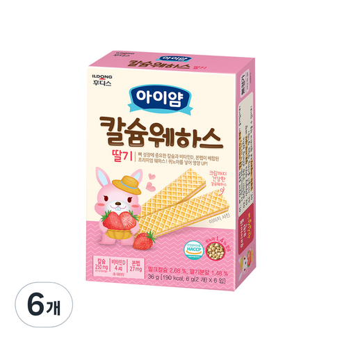 일동후디스 아이얌 칼슘웨하스, 딸기, 36g, 6개