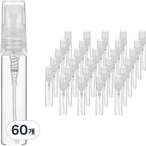 PP캡 스프레이 용기 5ml, 60개, 투명(용기) + 투명(캡)