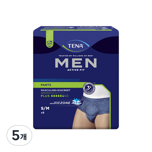 테나 맨 언더웨어 성인기저귀 중형, 9개입, 5개