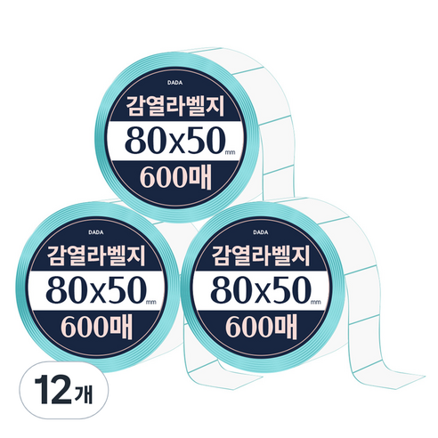 다다 감열라벨 600매, 12개