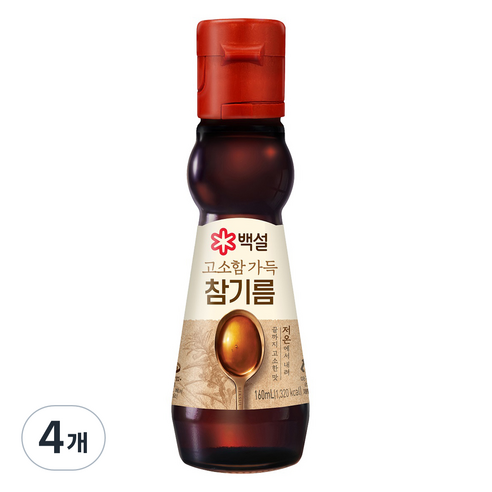 백설 고소함 가득 참기름, 4개, 160ml