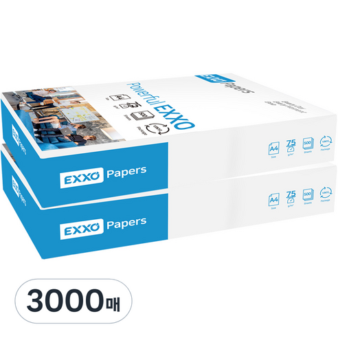 엑소 복사용지 75g 500매 x 2p, A4, 3000매