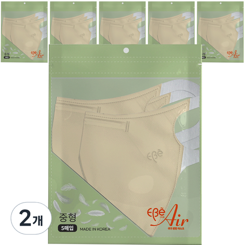 이비에 에어 귀편한 얼큰이 새부리형 마스크 중형, 30개입, 2개, 베이지