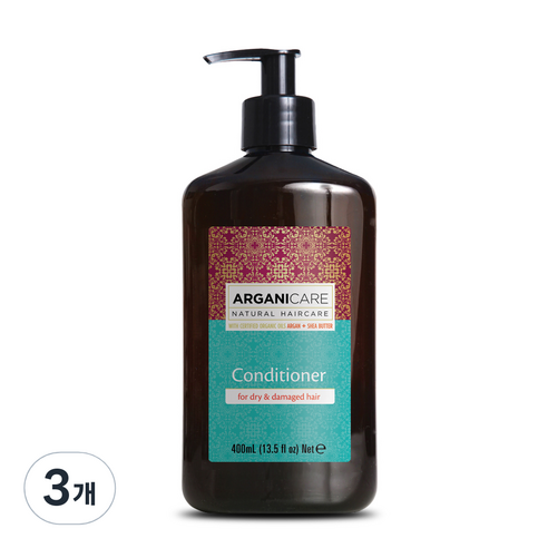 아르가니케어 아르간 오일 헤어 컨디셔너 건조&손상모발용, 400ml, 3개