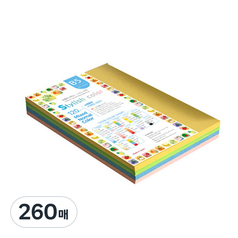 종이문화 스타일리쉬 시즌칼라 색지 혼합 237 SN-Popular Tone Deep 120g, B5, 260매