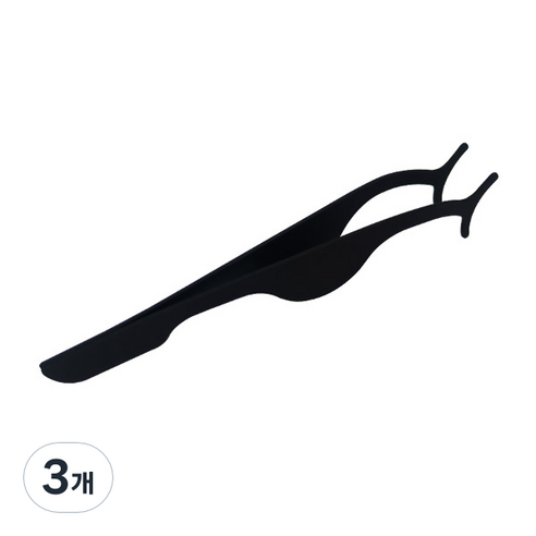 와이츄 속눈썹 집게 와이드형 베이직, 블랙, 3개