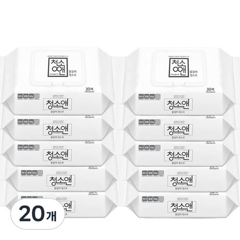 청소앤 청소용 물걸레 청소포 30매, 20개