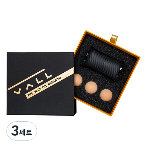VALL 스퀘어 블랙 + 엑스트라 화산석 볼 3p 세트, 3세트