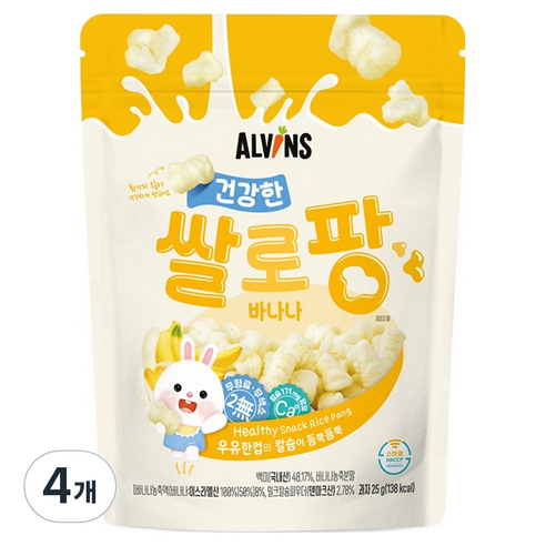 엘빈즈 건강한 쌀로팡, 25g, 4개, 바나나맛