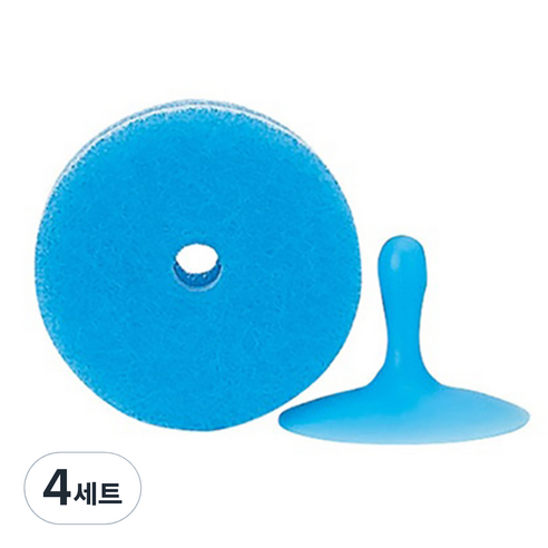 MARNA 포코 주방 수세미 + 흡착판 블루, 4세트