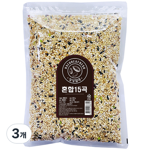 월드그린 혼합 15곡미, 800g, 3개