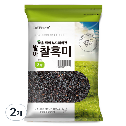 건강한밥상 발아찰흑미, 2kg, 2개