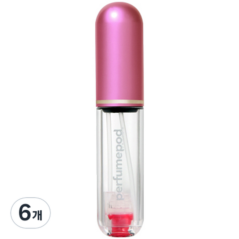 트라발로 퍼퓸팟 퓨어 펌핑식 충전 휴대용 향수공병 5ml, 핫핑크, 6개