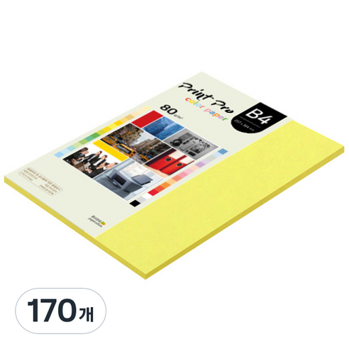 종이문화 프린트 프로 칼라복사지 No.07 후레쉬옐로우 80g, B4, 170개