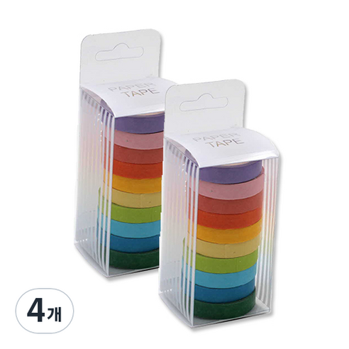 페이퍼 테이프 7mm, 혼합 색상, 4개