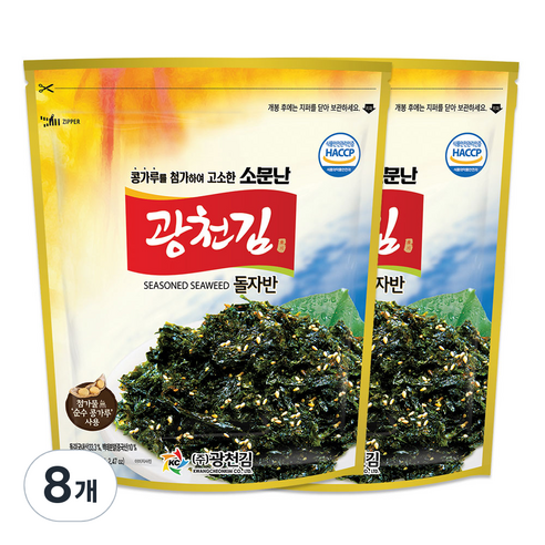 광천김 소문난 볶음 돌자반, 70g, 8개