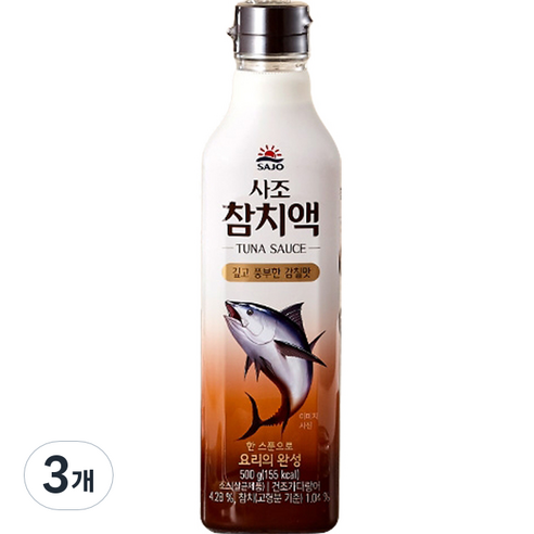 사조 참치액, 500ml, 3개 통영굴참치액