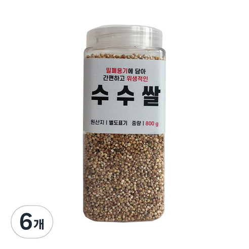 대한농산 통에담은 수수쌀, 800g, 6개