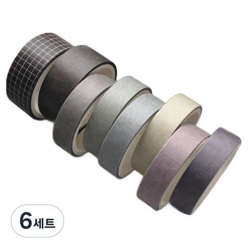 OON 베이직 패턴 마스킹 종이 테이프 8종 세트, 밀크티, 6세트