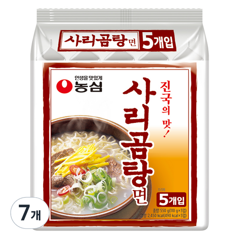 농심 사리곰탕면 봉지 110g, 35개