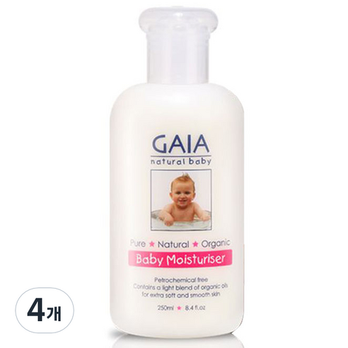 가이아 내추럴 베이비 - 베이비 모이스처라이저, 250ml, 4개