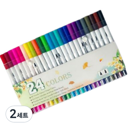 리라 컬러 수성 마카펜 세트, 24색, 2세트