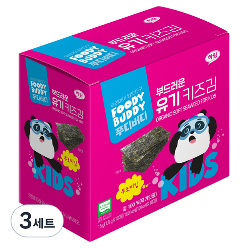 푸디버디 부드러운 유기 키즈김 1.5g x 10개입, 3세트, 유기원초