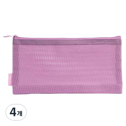델리 메쉬 필통 A6, 4개, 핑크